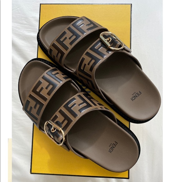 fendi double strap slides